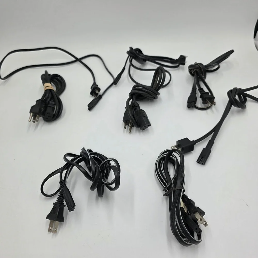 Lot of 6 PC Laptop Power Cord Cables 3 Prong IEC C13 C5 C7 Connectors
